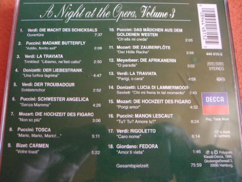 Sampler - A Night At The Opera 3 (Pavarotti, Bartoli, Domingo, Te Kanawa, Di Stefano, Price, Carreras, Sutherland)