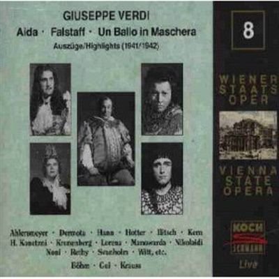 Verdi , Giuseppe - Auszüge / Highlights (1941/1942) aus Aida, Falstaff, Un Ballo In Maschera (Ahlersmeyer, Dermota, Hann, Hotter u.a.) (Edition Wiener Staatsoper Live 8)