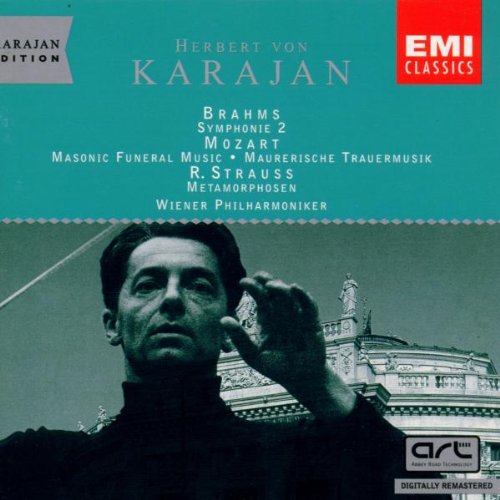 Karajan , Herbert von - Brahms: Symphonie 2 / Mozart: Masonic Funeral Music; Maurische Trauermusik / Strauss: Metamorphosen (Wiener Philharmoniker)