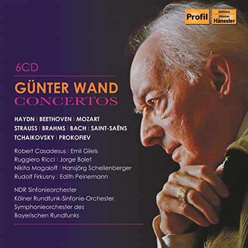 Günter Wand, N.Schellenberger, R.Greutter, E.Gilels, Brahms, Mozart, Beethoven, Haydn et.Al, Günter Wand, Gümter Wamd - Günter Wand Bach: Violinkonzert BWV1041/Haydn: Klavierkonzert Nr.11; Oboenkonzert; Symphonie Nr.76/Mozart: Klavierkonzert KV466; Hornkonzert KV447/Beethoven: Klavierkonzerte op.58, op.73