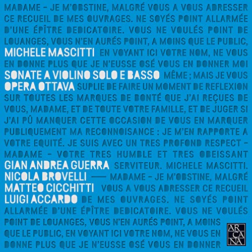 Quartetto Vanvitelli - Michele Mascitti - Sonate a violino solo e basso, Opera Ottava (Paris 1731)