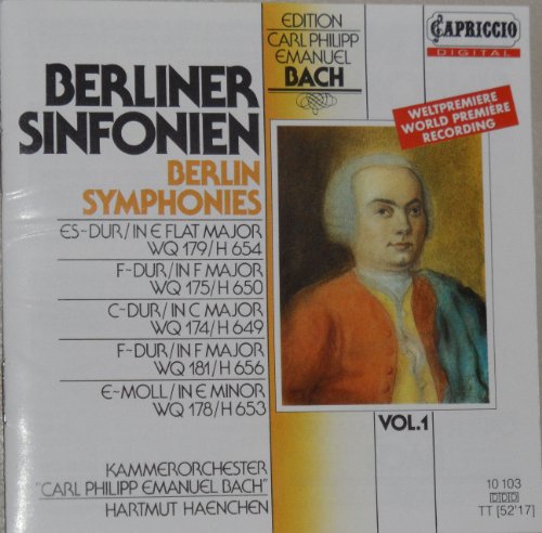 Bach , Carl Philipp Emanuel - Berliner Sinfonien 1 - WQ 174, 175, 178, 179, 181 (Kammerorchester Carl Philipp Emanuel Bach, Haenchen)