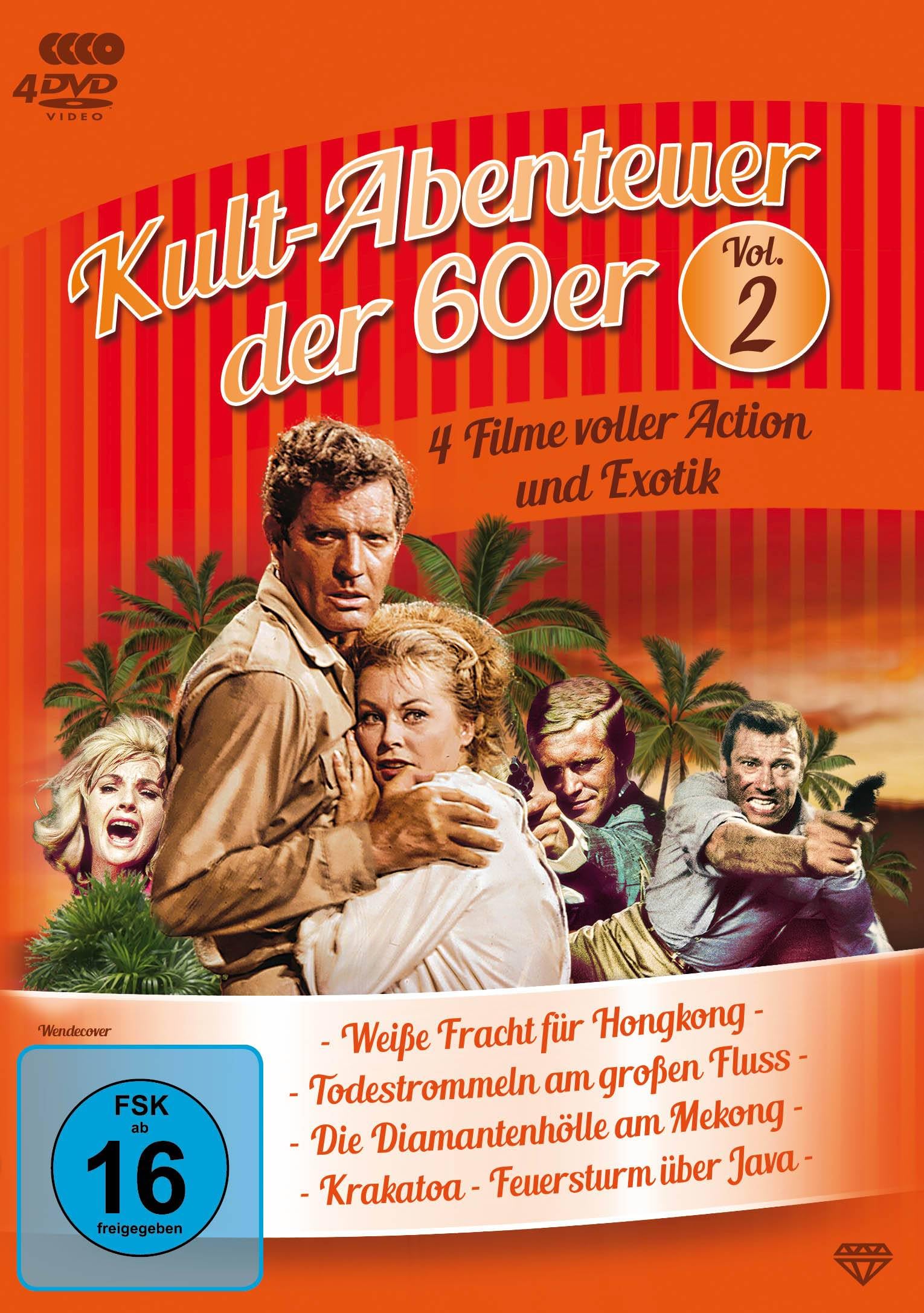 DVD - Kult-Abenteuer der 60er Vol. 2 (Weiße Fracht für Hongkong / Todestrommeln am großen Fluß / Die Diamantenhölle am Mekong / Krakatoa)