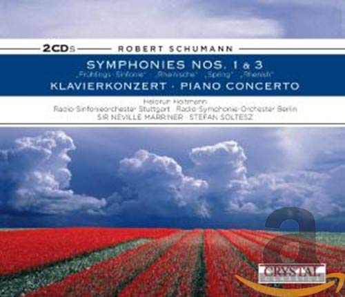 Schumann , Robert - Symphonies Nos. 1 'Frühlingssinfonie' & 3 'Rheinische' / Piano Concerto (Holtmann, Marriner, Soltesz)