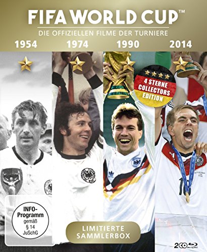  - FIFA WORLD CUP 54 * 74 * 90 * 14 - Die offiziellen Filme der Turniere / Alle deutschen Finalsiege + Bonusfilm Match 64 (Highlights des WM-Finales 2014) [Blu-ray]