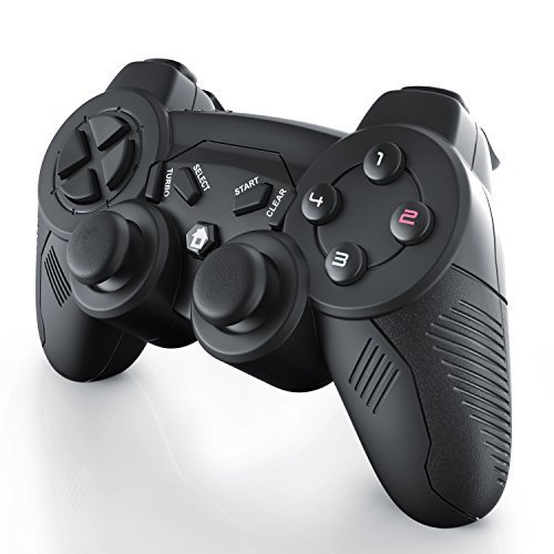 - CSL - Wireless Gamepad für Playstation 3 - USB Joypad Controller - neues Modell - Dual Vibration - Plug and Play - LED-Anzeige - schwarz