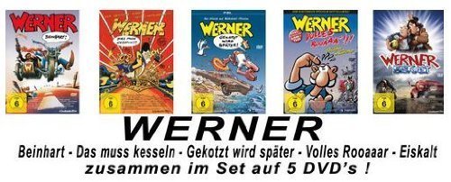  - Werner - Set aus 5 Filmen / Beinhart / Das muss kesseln!!! / Volles Rooäää!!! / Gekotzt wird später / Eiskalt [5 DVDs]
