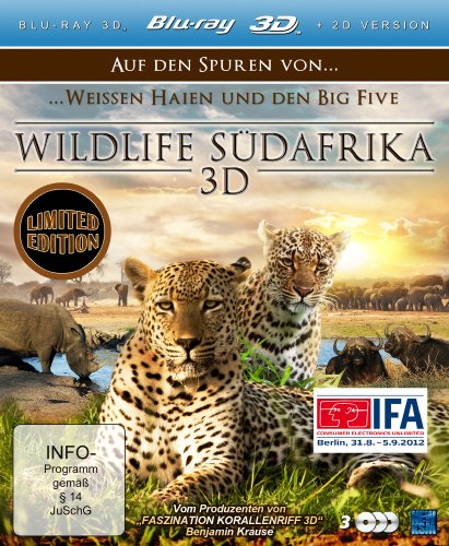  - Wildlife Südafrika 3D - Auf den Spuren von weissen Haien und den Big Five (3D Version inkl. 2D Version & 3D Lenticular Card) [3D Blu-ray]