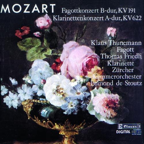 Mozart , Wolfgang Amadeus - Fagottkonzert B-Dur, KV 191 / Klarinettenkonzert A-Dur, KV 622 (Thunemann, Friedli, ZKO, De Stoutz)