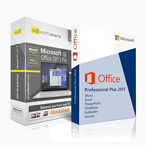  - Microsoft® Office Professional (PRO) Plus 2013 Original-Lizenz. S2+ ISO DVD. 32&64 bit. Deutsche Version. Audit Sicher + Papiere