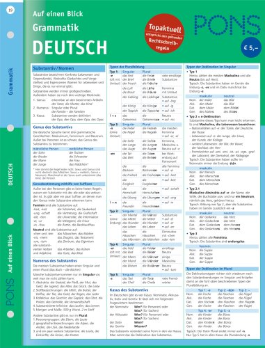 - PONS Grammatik auf einen Blick. Deutsch