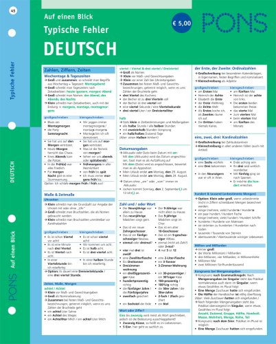 - PONS Typische Fehler auf einen Blick: Deutsch