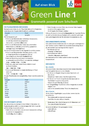 - Green Line 1 Grammatik passend zum Schulbuch