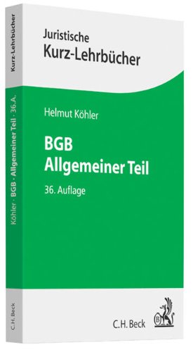 - BGB Allgemeiner Teil: Ein Studienbuch