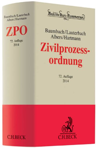 Baumbach / Lauterbach / Albers / Hartmann - Zivilprozessordnung: mit FamFG, GVG und anderen Nebengesetzen
