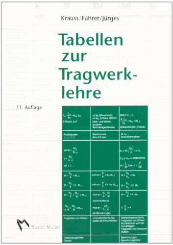 - Tabellen zur Tragwerklehre