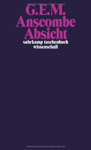 - Absicht (suhrkamp taschenbuch wissenschaft)
