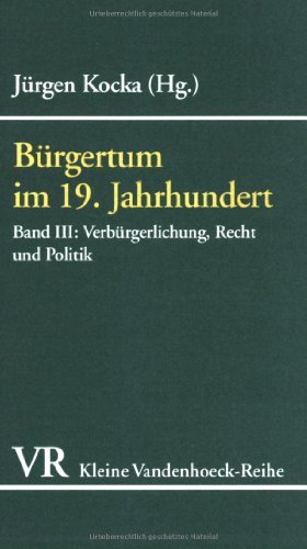  - Bürgertum im 19. Jahrhundert. Deutschland im europäischen Vergleich. Eine Auswahl: Bürgertum im 19. Jahrhundert: Bd III (Kleine Vandenhoeck Reihe)