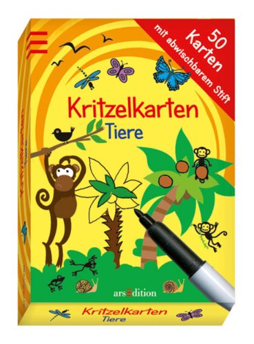 - Kritzelkarten Tiere: mit abwischbarem Stift (50 Karten)