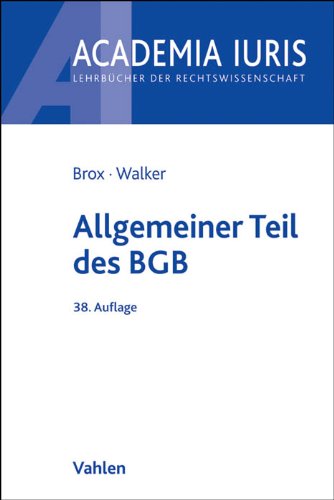  - Allgemeiner Teil des BGB