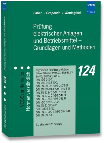  - Prüfung elektrischer Anlagen und Betriebsmittel - Grundlagen und Methoden: Allgemeine Rechtsgrundsätze, EG-Richtlinien, GPSG, BetrSichV, EnWG, BGV A3, ... 0413, 0701, 0702, 0839, 0847, DIN EN 60051