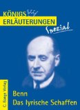  - Lektüreschlüssel zu Gottfried Benn: Gedichte