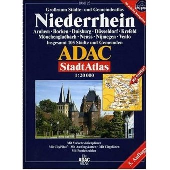  - ADAC StadtAtlas Niederrhein mit Arnhem, Borken, Duisburg, Düsseldorf, Krefeld, M: Arnhem, Borken, Duisburg, Düsseldorf, Krefeld, Mönchengladbach, ... 105 Städte und Gemeinden. 1:20000. GPS-genau