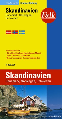 - Falk Länderkarte Skandinavien / Dänemark / Norwegen / Schweden 1:800 000