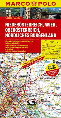  - MARCO POLO Karte Niederösterreich, Wien, Oberösterreich, Nördliches Burgenland 1:200.000
