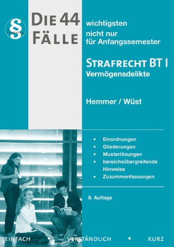 - Die 44 wichtigsten Fälle - Strafrecht BT I (Vermögensdelikte): Einordnungen, Gliederungen, Musterlösungen, bereichsübergreifende Hinweise, Zusammenfassungen
