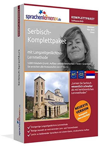 - Serbisch-Komplettpaket mit Langzeitgedächtnis-Lernmethode von Sprachenlernen24. Intensivkurs: Lernstufen A1 bis C2. Wortschatz & Grammatik. Software-DVD für Windows 10,8,7,Vista,XP/Linux/Mac OS X
