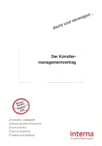  - Der Künstlermanagementvertrag