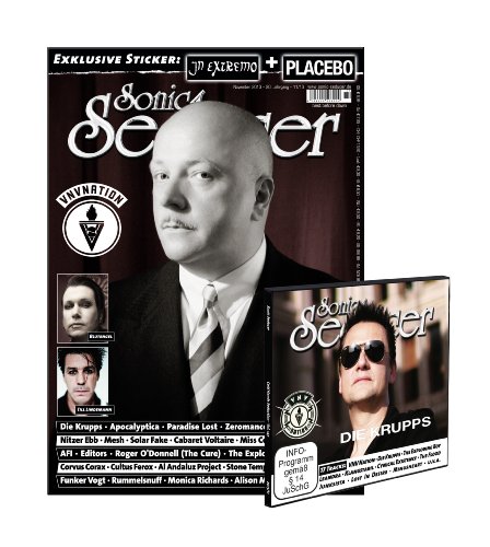 - Sonic Seducer 11-13 mit VNV Nation Titelstory + CD mit über 70 Minuten Spielzeit, Bands: Die Krupps, Blutengel, Corvus Corax, Editors, Mesh, Nitzer Ebb u.v.m. + 2 Sticker (Placebo & In Extremo)