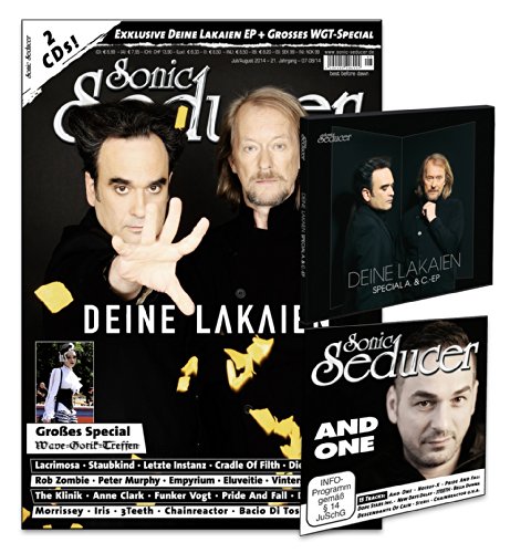 - Sonic Seducer 07/08-14 mit Deine Lakaien-Titelstory + 2 CDs, darunter eine exkl. 3-Track EP von Deine Lakaien mit dem Song Farewell + 20 Seiten ... Lacrimosa, Cradle Of Filth, Eluveitie u.v.m.